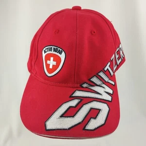 Switzerland Switcher Active Wear Adjustable Cap Red Unisex Hat Red Embroidered - Picture 1 of 11
