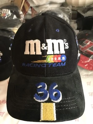USA MINT vtg 36 Ken Schrader M&M's Racing Team Black pit cap hat Modern Headwear - Image 1 of 4