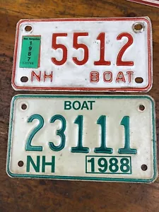 2 placas de licencia vintage para barco New Hampshire - Imagen 1 de 4