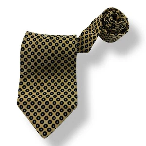 Stefano Ricci Pure Silk Designer Tie Gold Black Blue Circle Pattern 3.75” x 60” - Picture 1 of 5