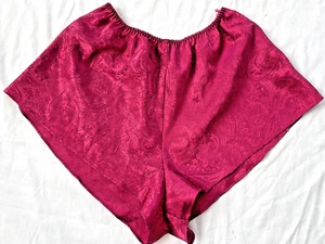 Vintage Lingerie Valerie Stevens Nightie Shorts Magenta Pink High Thigh Cut S - Picture 1 of 8