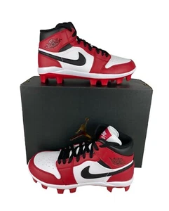 NEW Jordan 1 Retro MCS High Molded Mens Baseball Cleats Gym Red Black AV5354-611 - Picture 1 of 12