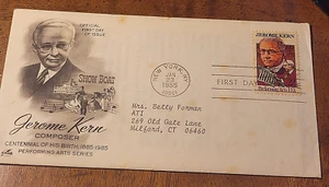 LQQK!-SCOTT# 2110 JEROME KERN-PERFORMING ARTS FDC-ARTCRAFT-AS IS-1985-MULT-COLOR - Picture 1 of 4