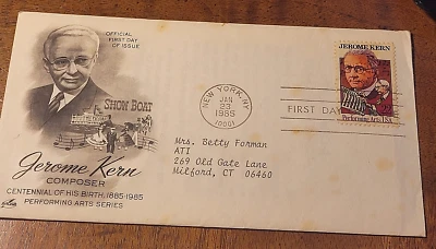 LQQK!-SCOTT# 2110 JEROME KERN-PERFORMING ARTS FDC-ARTCRAFT-AS IS-1985-MULT-COLOR - Image 1 of 4