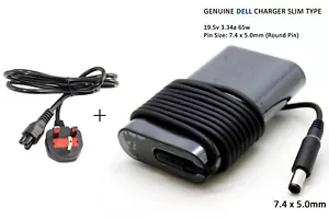 Genuine Dell VOSTRO 1710  Laptop Adapter 19.5V 3.34A Power Charger + Cable 65W - Picture 1 of 5