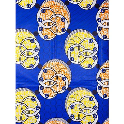African Circles Print Fabric 3 yards - Image 1 of 2