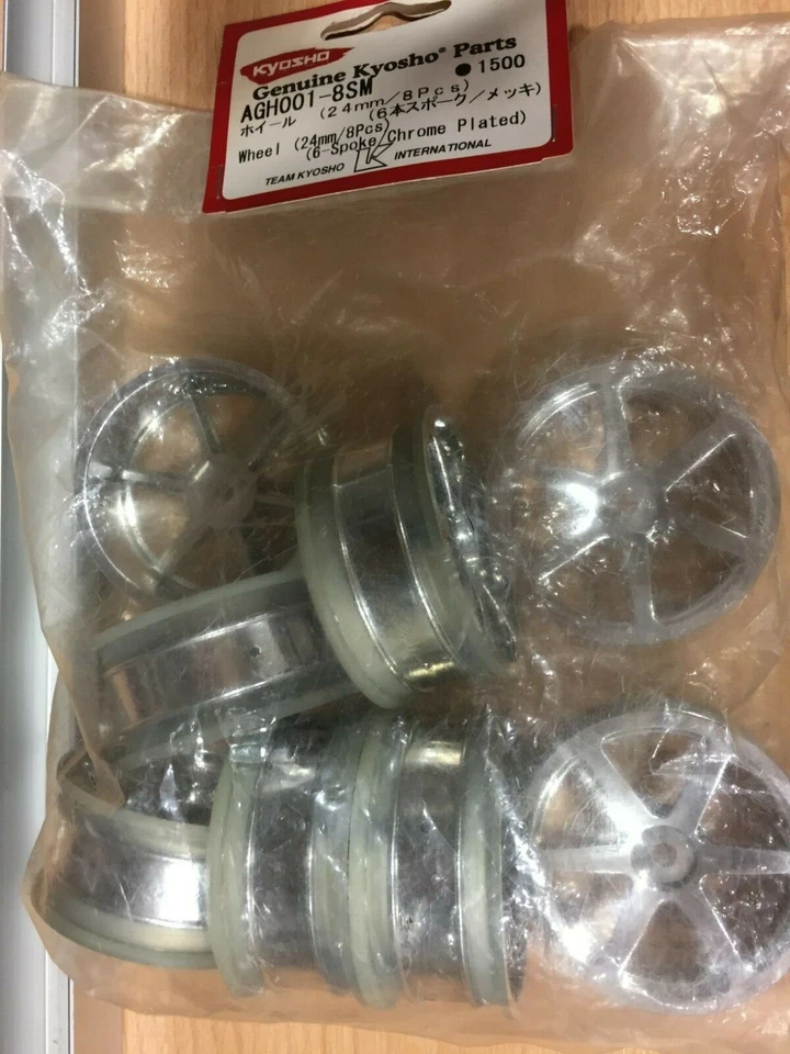  8 LLANTAS  CROMADAS KYOSHO,ref.AGH001-8SM - Imagen 1 de 3