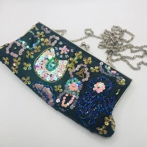 BIJOUX TERNER Beaded Purse Dressy Crossbody Bag Removable Chain - Picture 1 of 4