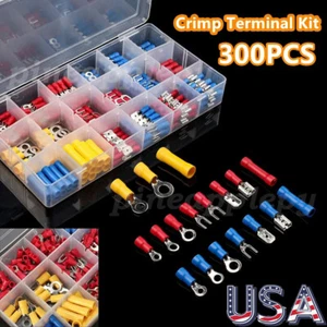 1200Pcs Mixed Insulated Solderless Crimp Electrical Wire Connectors Terminal Kit - Picture 1 of 37