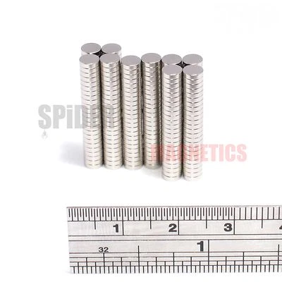 SPIDER MAGNETICS Small Strong Magnets 4x1 mm Neodymium Disc Rare Earth Craft Fridge 4mm dia x 1mm