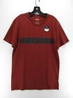Oakley Shirt Men Large Red Pullover Slim Fit Spell Out Logo Graphic Preppy NEW