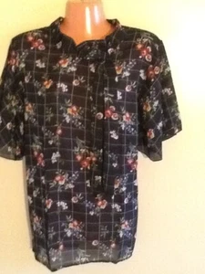 Women's Plus Size Relaxed Short Sleeve Floral Print Blouse Top 1X 2X 3X - Picture 1 of 4