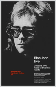 1972 Elton John Maple Leaf Gardens Toronto Vintage Concert Promo Reprint Advert - Bild 1 von 1