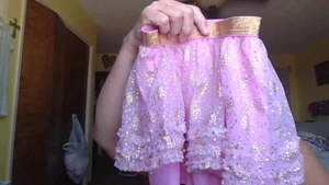 Fancy Gold Bling Elastic Waist Pink Size 4T Skirt Healthtex Sparkly/Glitter Look - Picture 1 of 19