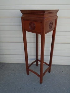 Asian Tall Plant Stand Side Table Chippendale Chinoiserie Chinese Regency Boho - Picture 1 of 7