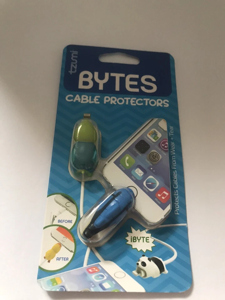 NUEVO Protectores de Cable Tzumi Bytes - Universal - {Tortuga y Pescado} Nuevo en Paquete Foto 1 de 1