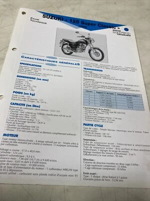 Suzuki TU125 Super Clásico 1999 TU125XT Modelo X Ficha Técnica Moto RMT ETAI - Imagen 1 de 4