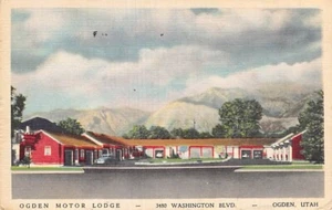 Postcard UT: Ogden Motor Lodge, Ogden Utah, Vintage Linen Posted 1952 - Picture 1 of 2