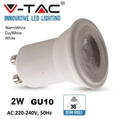 V-TAC LAMPADINA FARETTO SPOT BULB LED 2W GU10 220V MINI LUMEN 38° VT-232 150lm - Immagine 1 di 4