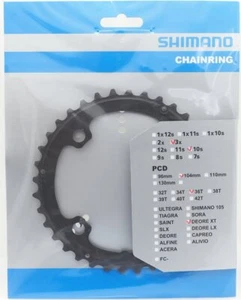 Shimano Deore XT FC-T781 MTB Chainring 36T-AL for 48-36-26T, 3x10 Speed - Picture 1 of 1