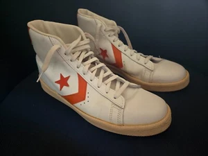 1980's Vintage Leather Converse All Stars High Top Size 11 - Picture 1 of 10