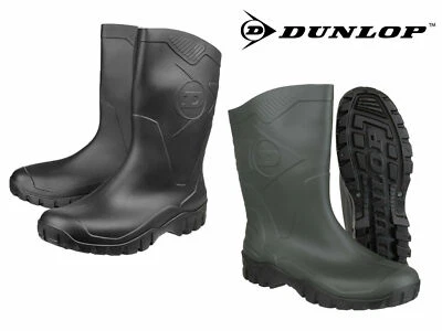 Unisex Dunlop DEE Wellies Short Half-Length Wellington Boots WIDE CALF 4-12 UK - Image 1 of 3