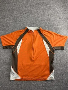Vintage Zoic Cycling Shirt Men's L Orange Brown 1/2 Zip Short Sleeve Jersey - Picture 1 of 7