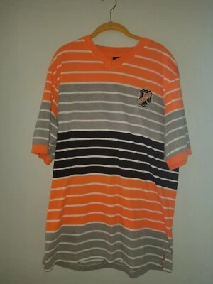 Camiseta Para Hombres XL Rojo Mono Rayas Naranja Blanco Negra Ropa de Calle Foto 1 de 4