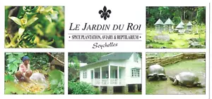 SEYCHELLES - JARDIN DU ROI, MAHE 8" x 4" long 1999 Postcard to UK - Foto 1 di 2