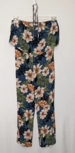 Girl's PEYTON BRE; Blue Floral Strapless Jumpsuit; Halter Strap; Size 14 - Picture 1 of 5