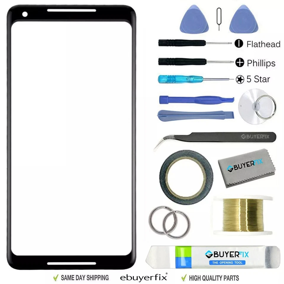 For Goggle Pixel 2XL Front Screen Replacement Repair Kit Black - Image 1 of 4