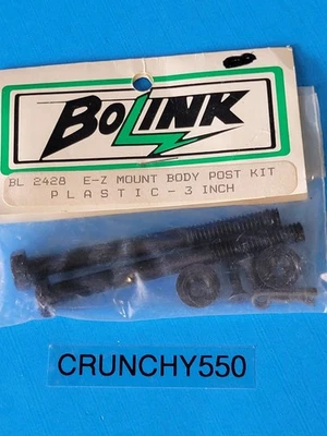 Bolink BL-2428 E-Z Mount Body Post Kit 3" Black Plastic Vintage RC - Image 1 of 3