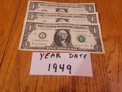 $1 2013/2021/Fancy Notes/ SPECIAL YR DATE 1949/BIRTHDAY/ANNIVERSARY/ DEATH YEAR - Image 1 of 4