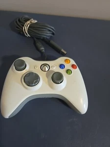 Microsoft XBox 360 Wired Controller White OEM w/ Breakaway USB Cord - Tested - Picture 1 of 12