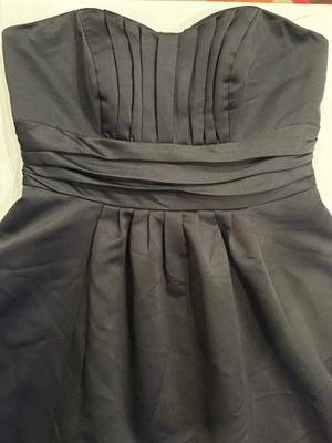 David’s Bridal Strapless Dress Gown Sz 12 Long Black Satin Prom Wedding - Image 1 of 4