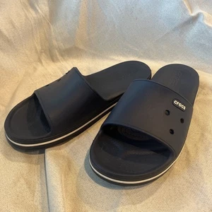 Crocs Crocband III Slide Sandals 205733 Men’s 13 Navy Blue Slip On Recovery Shoe - Picture 1 of 6