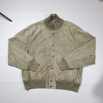 Vintage Schiatti & Co. Suede Jacket Harrington Bomber Men Chest 25,5" 2XL approx - Image 1 of 4