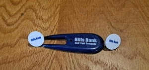 Hills Bank & Trust Golfset 1990s Vintage Ball Repair 2 Ball Marks Iowa City IA - Bild 1 von 4