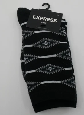 Женские короткие носки EXPRESS с черным узором из хлопковой смеси размер 6–10 - Изображение 1 из 4