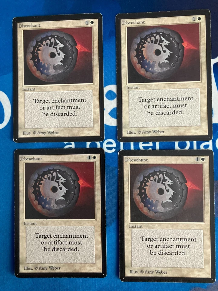 4x MTG Disenchant Beta Edition Magic: The Gathering Moderate Play Playset - Image 1 of 3