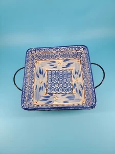Cazuela Temptations Old World azul 2,5 cuartos de galón ropa de horno presentable de Tara - Imagen 1 de 5