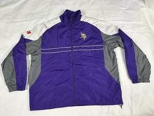 Minnesota Vikings Jacket Mens Extra Large Purple NFL Windbreaker - Picture 1 of 13