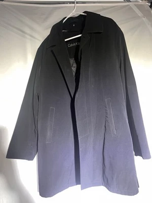 Calvin Klein Overcoat Rain Jacket Mens 40S Black Zip Out Liner Button Pockets - Image 1 of 4