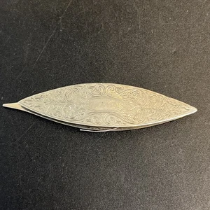 Antigua herramienta de costura alemana de encaje de la era victoriana floral con encaje de plata 3,5" - Imagen 1 de 9