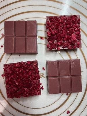 4 Ruby Cacao & Raspberry Dubai recipe Chocolate Pistachios Handcrafted bars 240g - Image 1 of 4