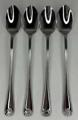 Ложки для чая со льдом Gorham GORHAM SHELL (6) 7-3/4 дюйма нержавеющая сталь 18/8 столовые приборы - Изображение 1 из 4