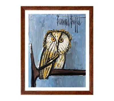 Bernard Buffet - Owl Chouettel,  Fine Art Giclee Print, Birds Nature Poster - Image 1 of 4