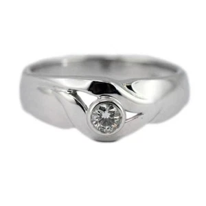 Anello Solitario in Oro Bianco 18 KT e Diamanti Naturali - Codice 0121 - Imagen 1 de 5