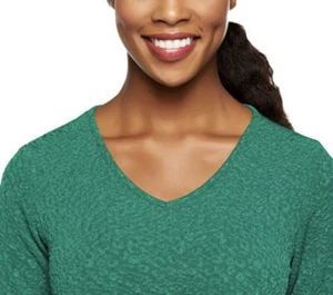 Top Linea by Louis Dell'Olio tejido con textura cuello en V A238543 2X oliva - Imagen 1 de 7