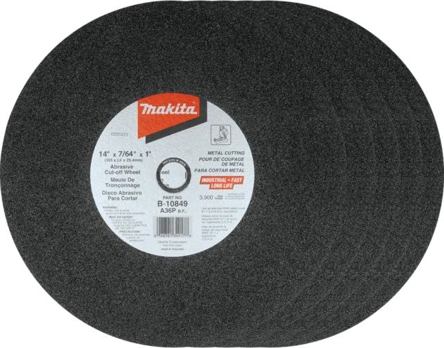 Makita B-10849 14" x 7/64" x 1" Abrasive Cut‑Off Wheel - 5 Pack